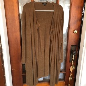 J Crew Long Heavy Linen Cardigan Sweater Coat 3x with Pockets